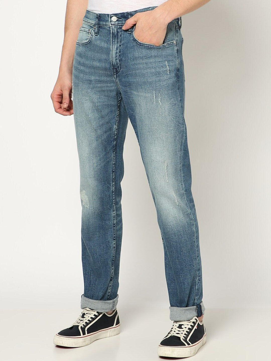 GAP Men Light-Distressed Slim-Fit Mid-Rise Jeans