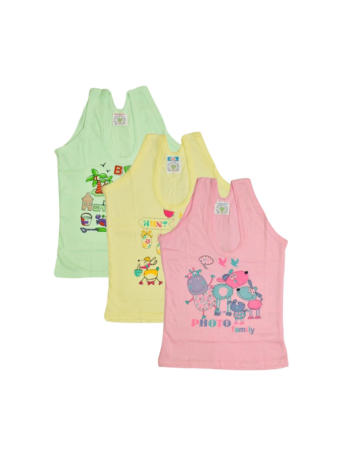 NEW TRINATH HOSIERY Kids Pack Of 3 Graphic Printed Cotton T-Shirts