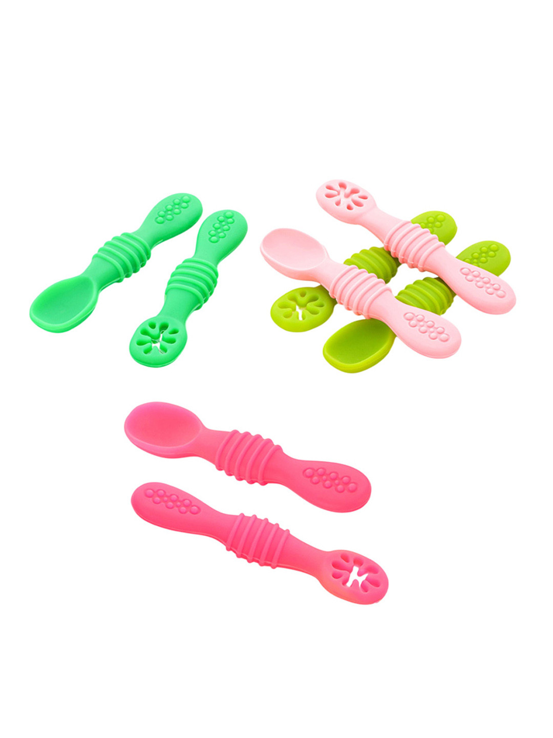 Aditi Toys Pack Of 4 BPA Free Non Toxic Food Grade Silicone Baby Training Spoons