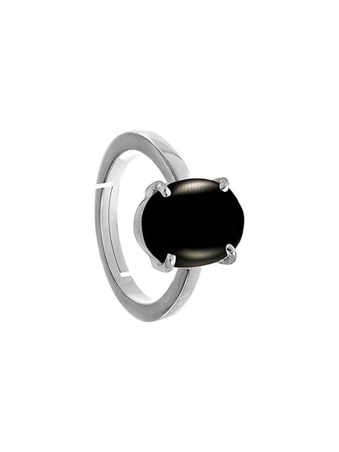 GenZcomplex Unisex Silver-Plated Sulemani Akik Stone Studded Finger Ring