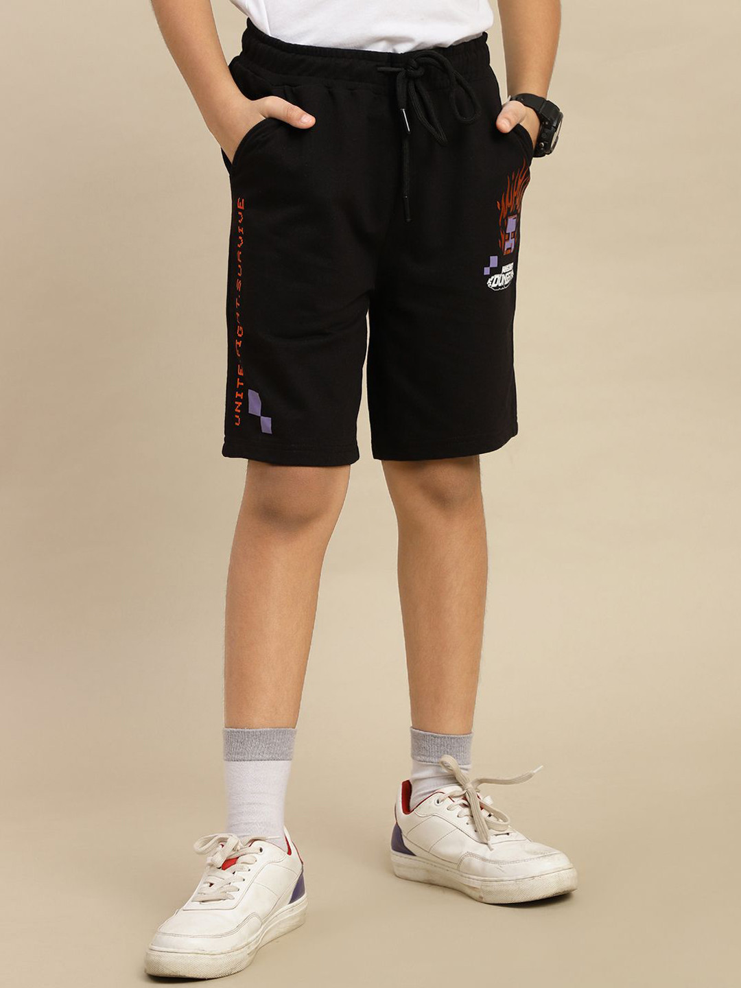 Kids Ville Boys Minecraft Printed Shorts