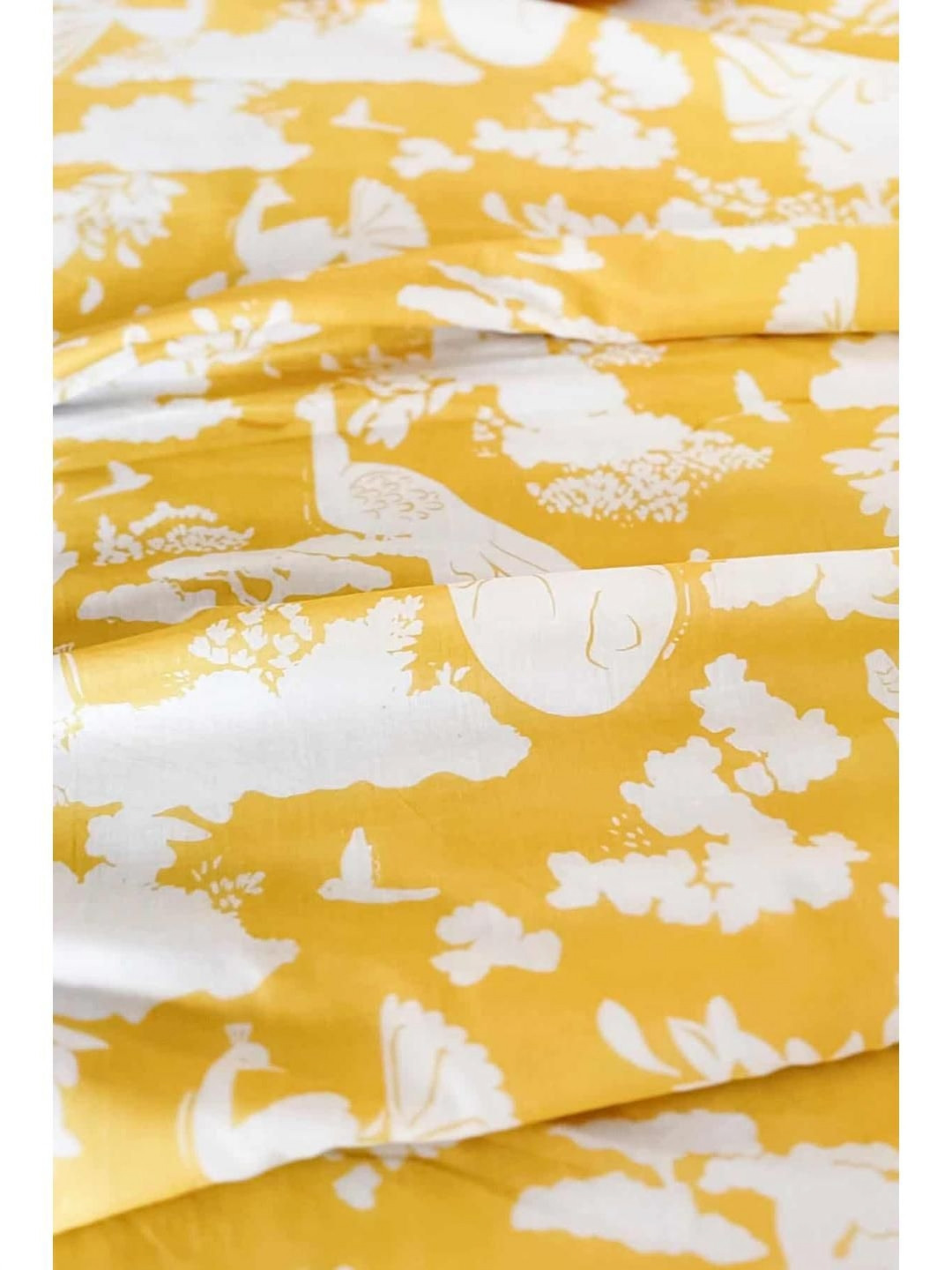 FREEDOM TREE Yellow & White Floral Printed Cotton AC Room Single Bed Dohar