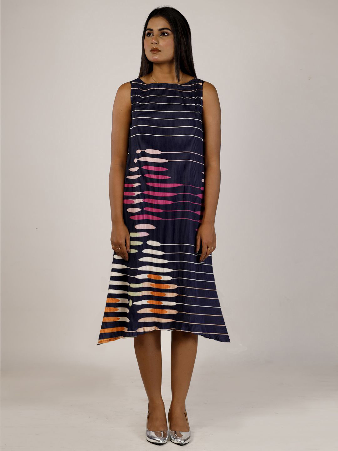 Bunosilo Assymetrical Micro Pleated Dress