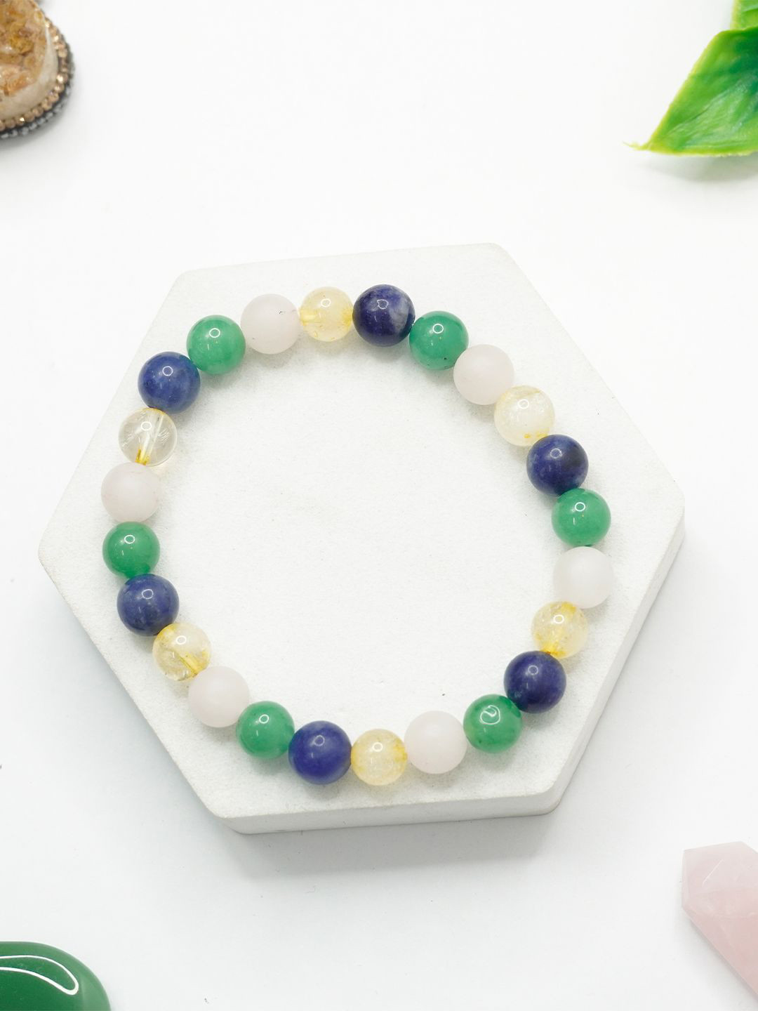 Love Rocks Libra Zodiac Crystal Beaded Bracelet