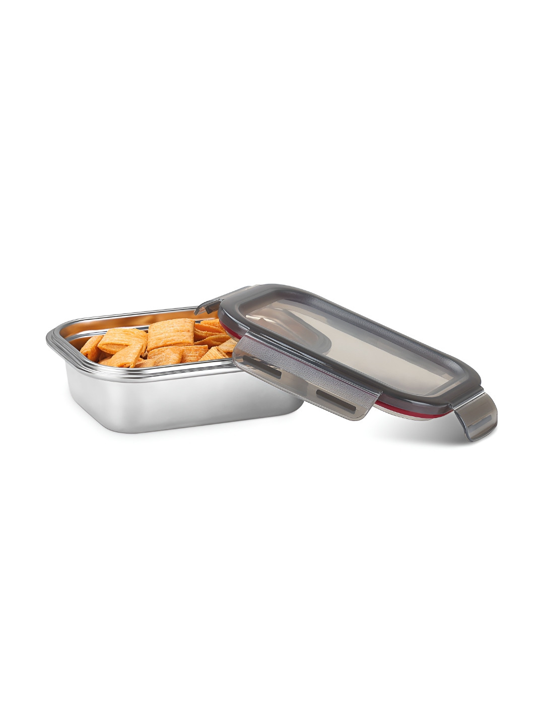 Milton Modulo Steel Rectangular 1300 Container with lock lid, Microwave safe,1200 ml