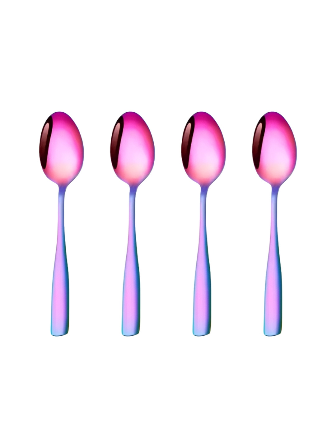 Myntra Elegant Homes Pink 4 Pieces Stainless Steel Dessert Spoon