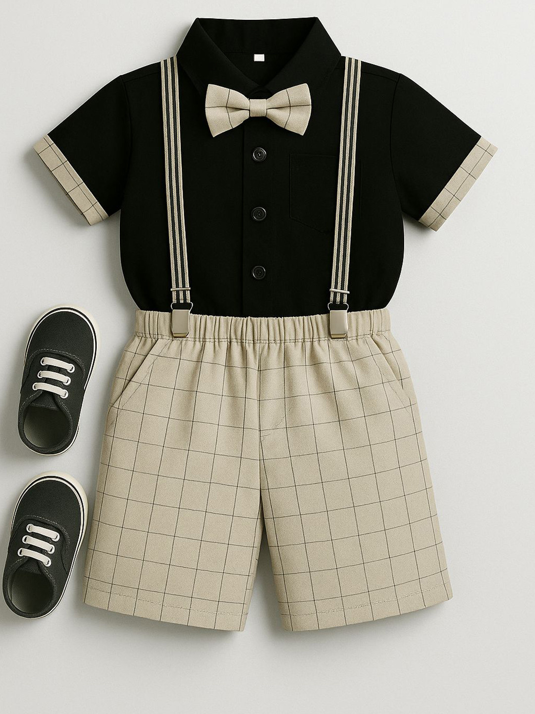 FABIZZA Boys Short Sleeves Pure Cotton Shirt With Shorts