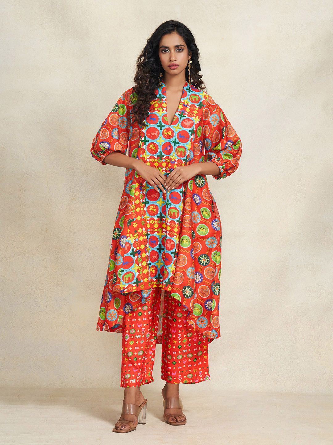 Gulabo by Abu Sandeep Women Conversational Print Embellished Kurta