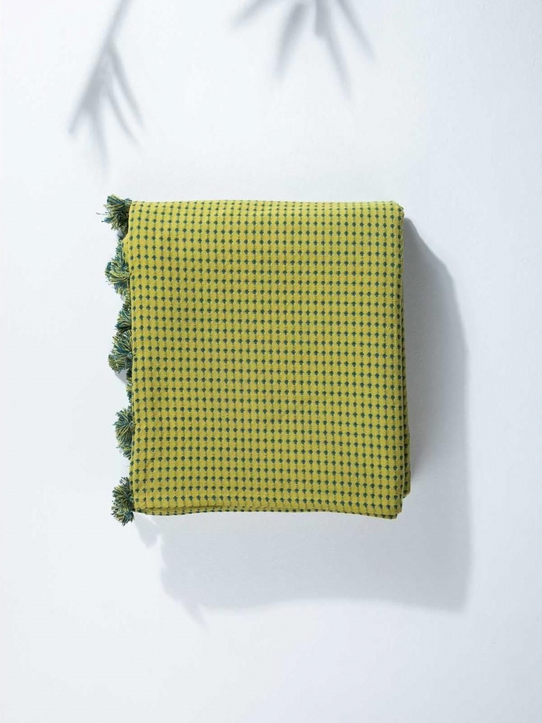 FREEDOM TREE Code Shadow Lime Green & Blue Self-Designed Double Bedcover