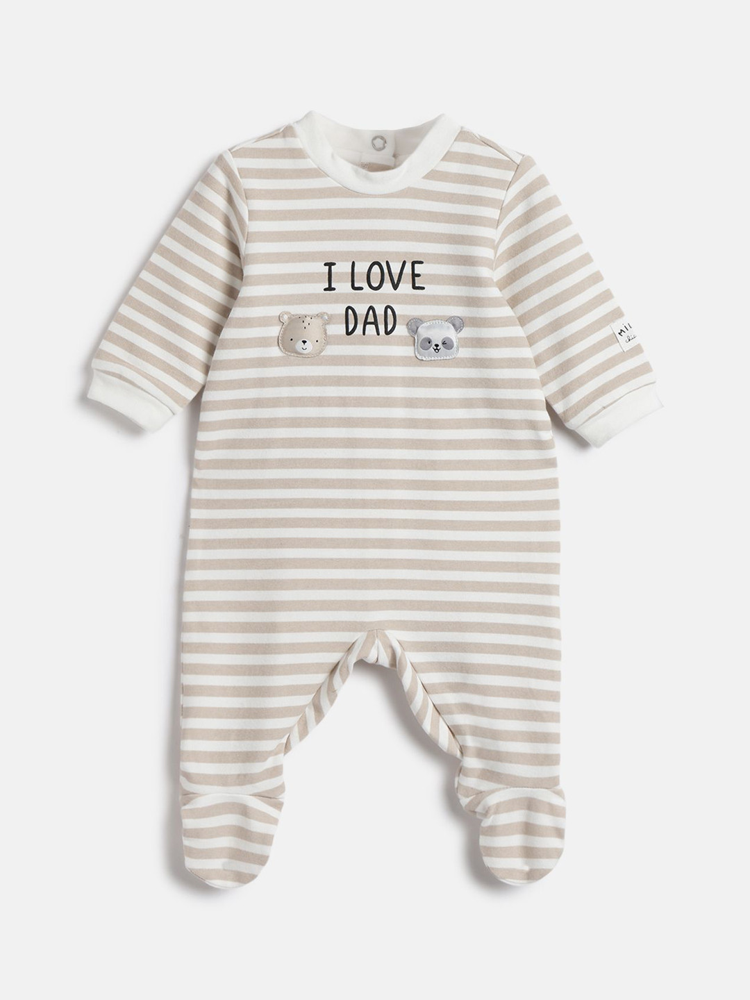 Chicco Infants Striped Nappy Opening Babysuit