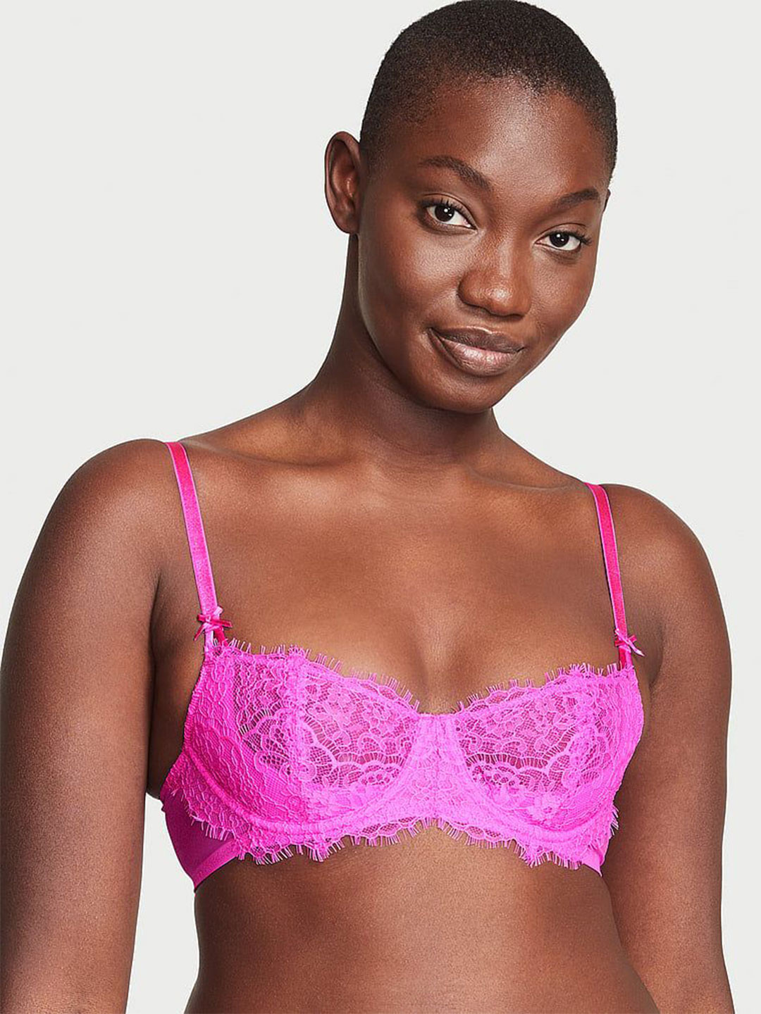 Victoria's Secret Women Self Design Medium Coverage Underwired Unlined Lace Balconette Bra