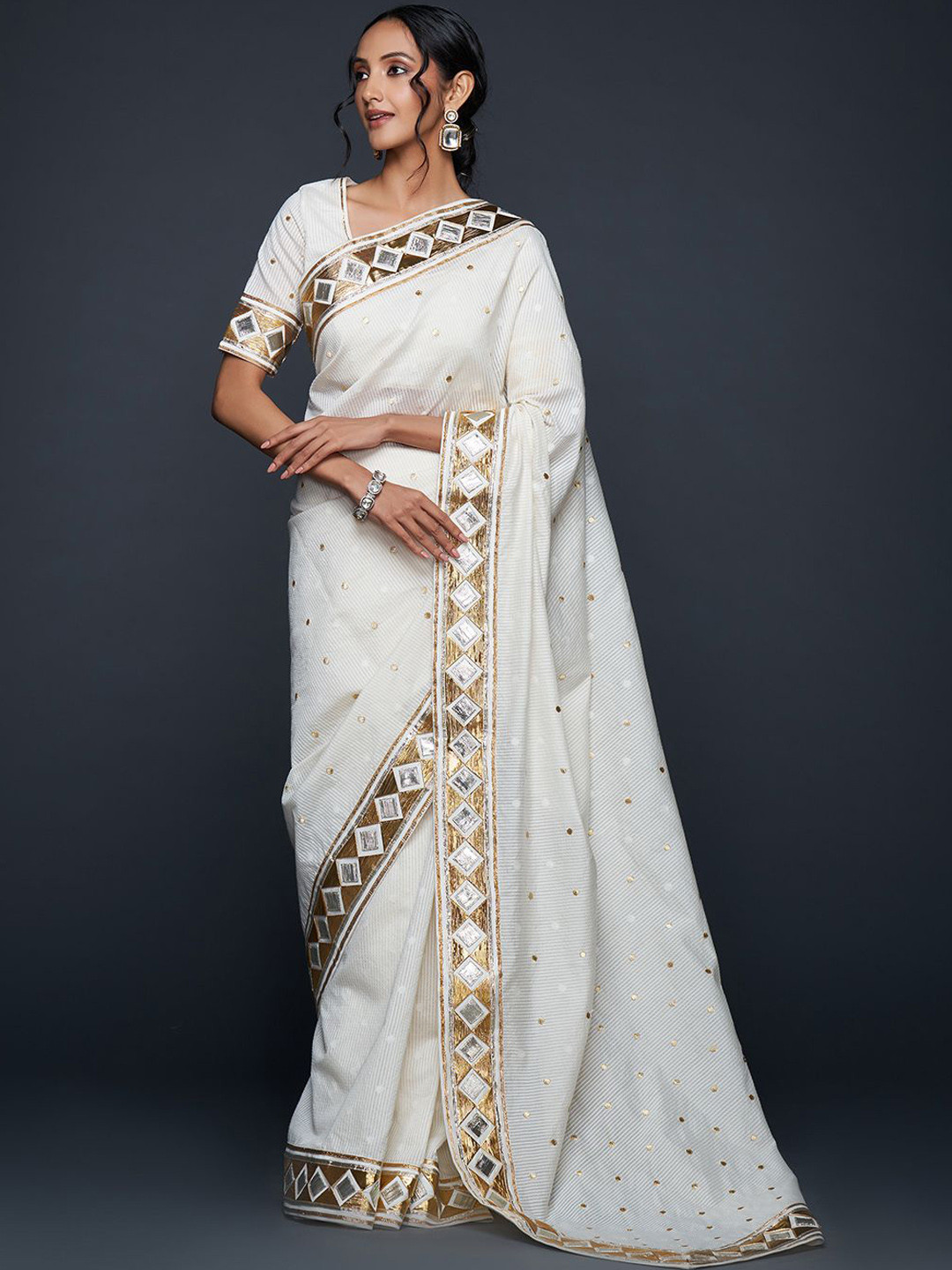 Gulabo by Abu Sandeep Embellished Gotta Patti Saree Blouse