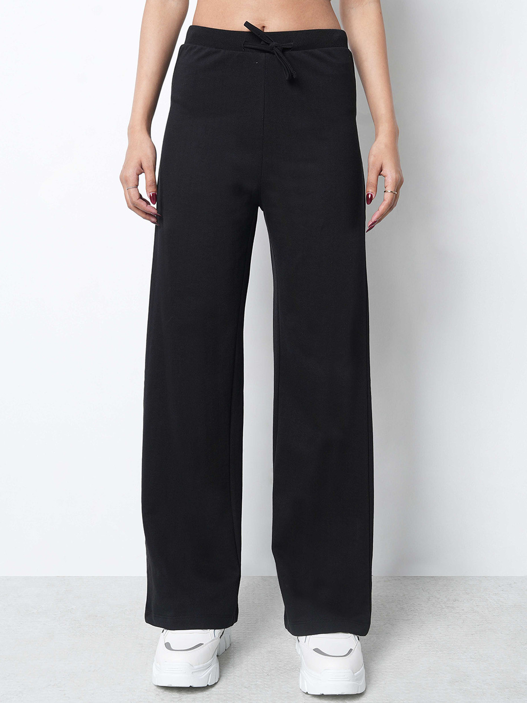 ZUYA Women High-Waist Straight Fit Wide Leg Track Pants