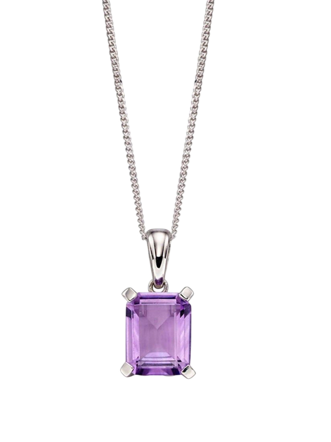 GenZcomplex Purple Brass Amethyst Silver-Plated Pendant