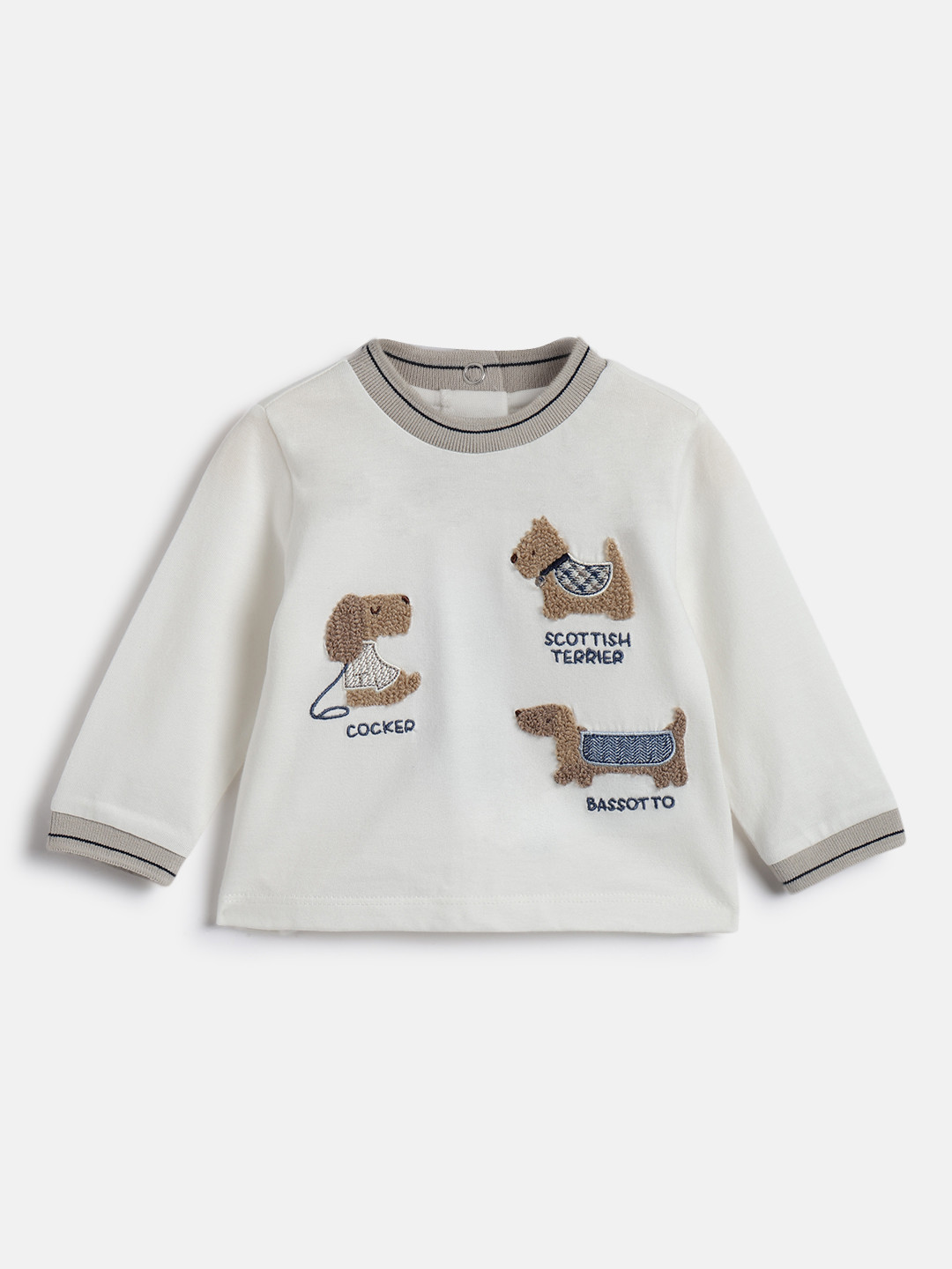 Chicco Boys Animal Solid Round Neck Cotton T-shirt