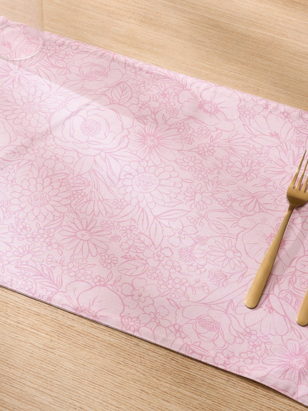 Home Centre Drake Mystic Garden Pink & White Printed ReversiblePlacemat