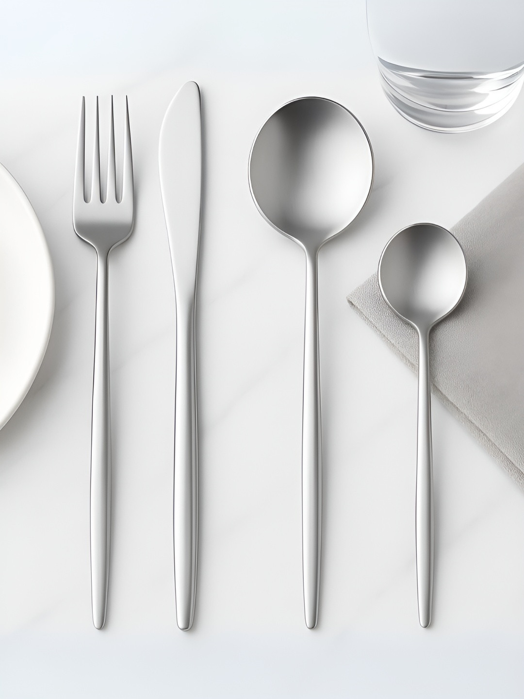 Myntra Elegant Homes 24-Pcs Silver-Toned Sterling Silver Silverware Flatware Cutlery Set