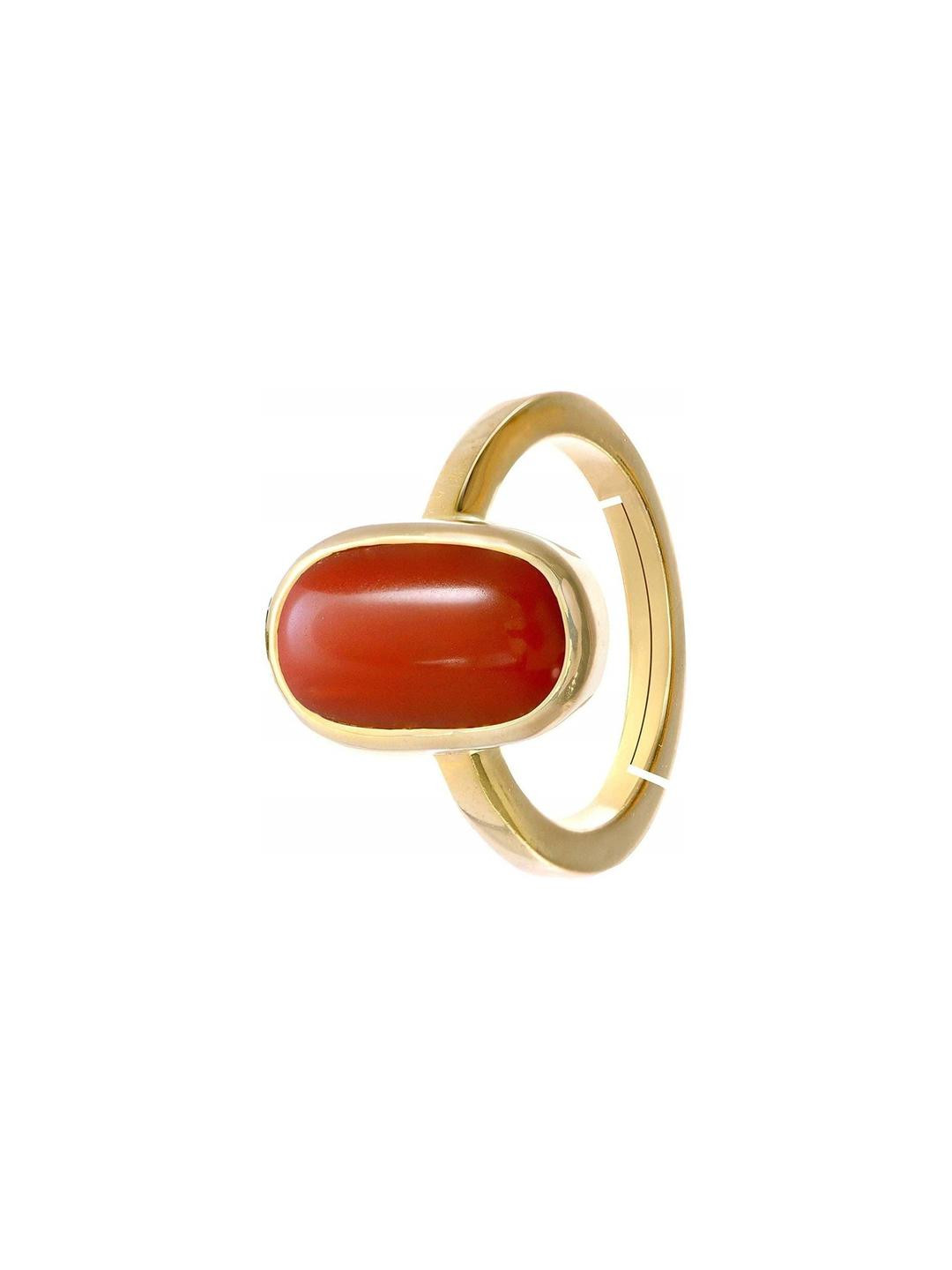 GenZcomplex Gold-Plated Munga Gemstone Studded Finger Ring