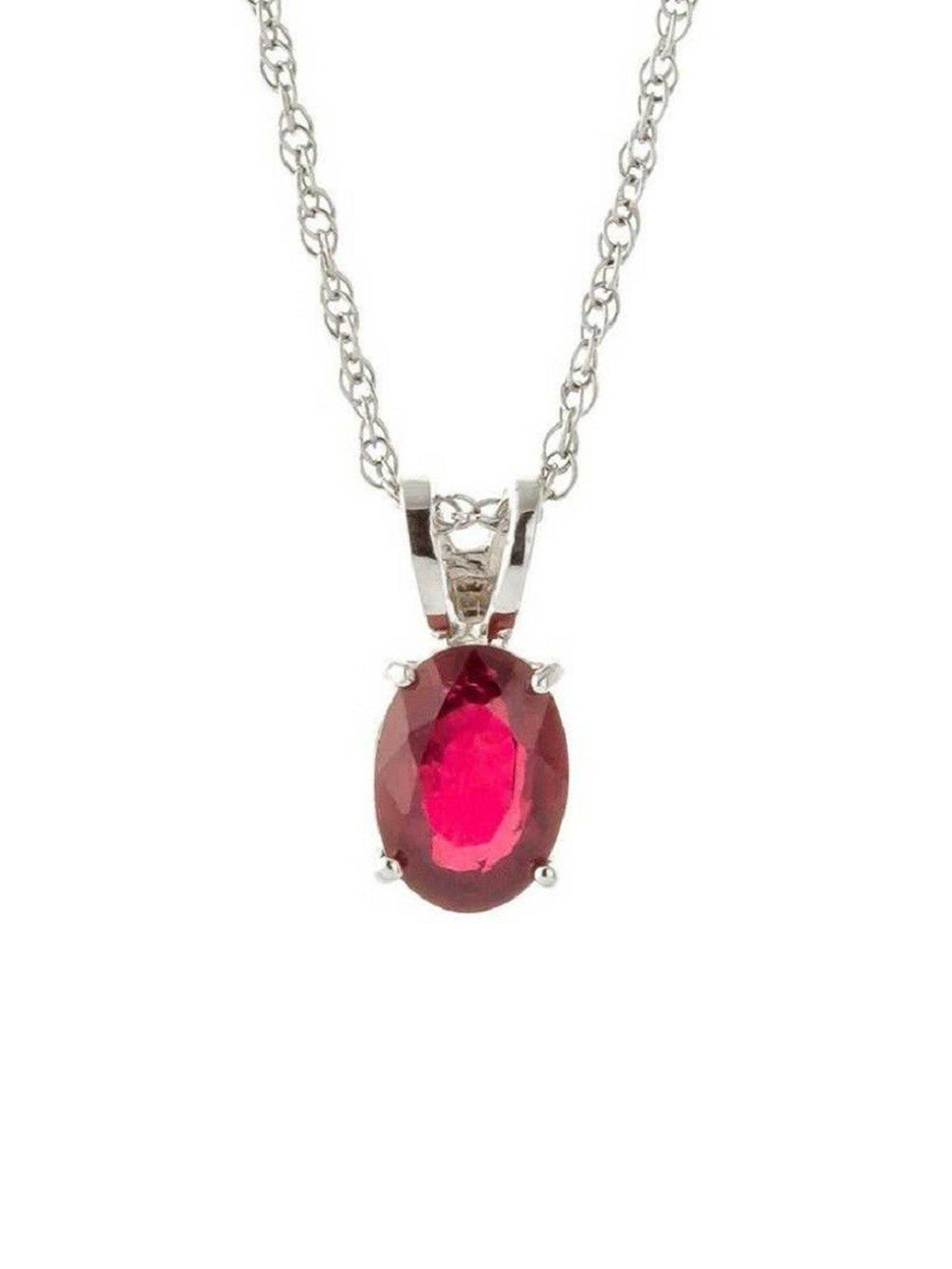 GenZcomplex Silver-Plated Ruby Stone Pendants