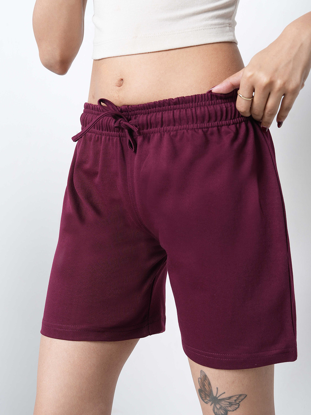 ZUYA Women High-Waist Elastic Waistband with Drawstring Training or Gym Shorts