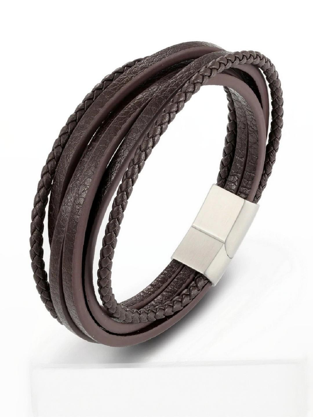 Moneekar Jewels Women Brown Multistrand Leather Bracelet