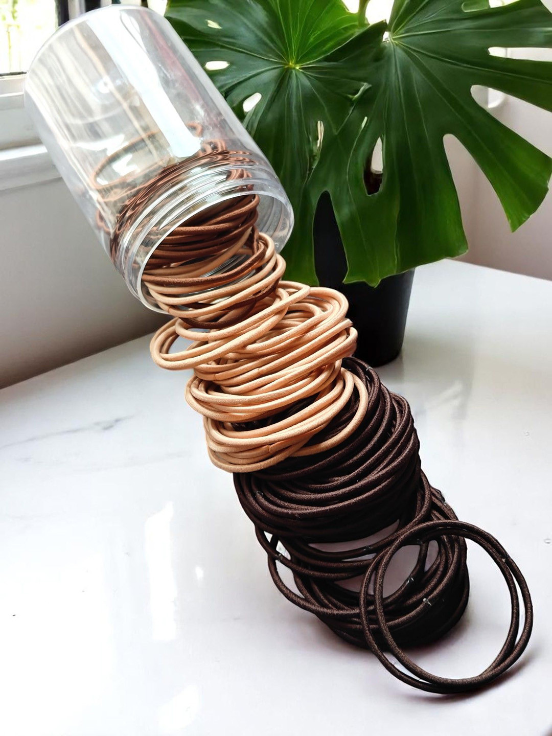 LYTIX Girls 100 Pcs Assorted Seamless Design Ponytail Holders