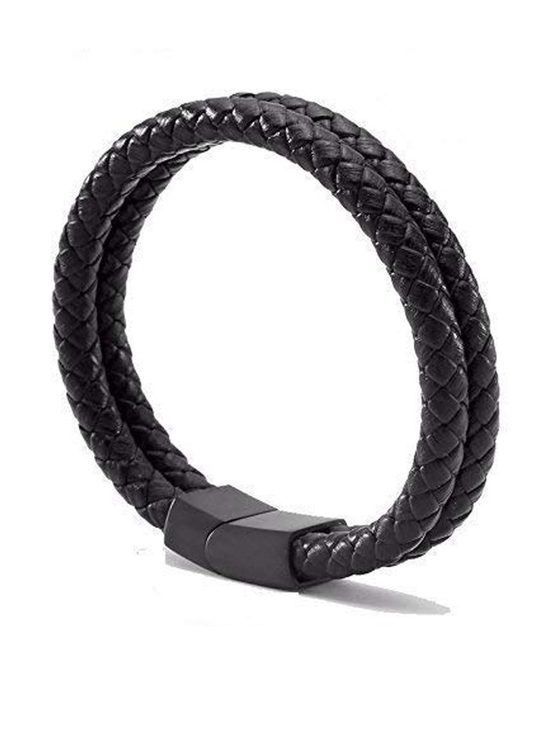 Moneekar Jewels Women Black Leather Bracelet