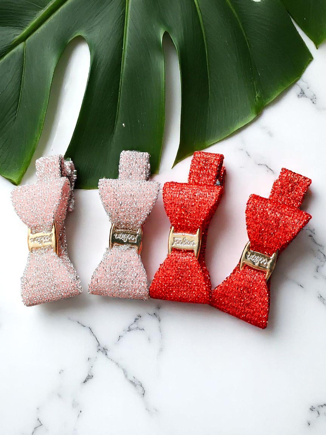 LYTIX Girls Set Of 4 Glittery Metal Alligator Hair Clips - Assorted