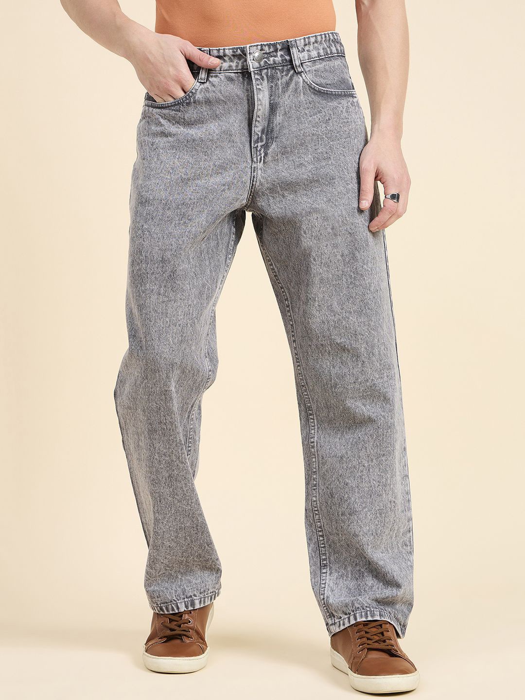 STUDIO NEXX Men Baggy Mid-Rise Light Shade Jeans