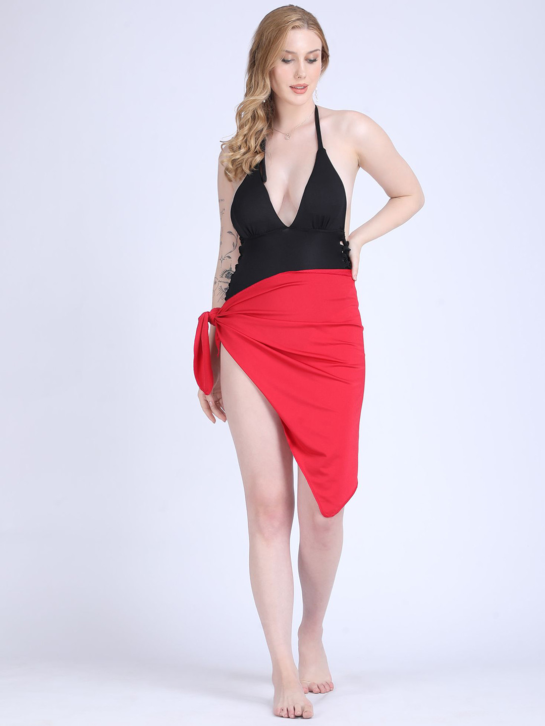 WOMAN IN YOU Glossy Shimmer Beach Partywear Sarong