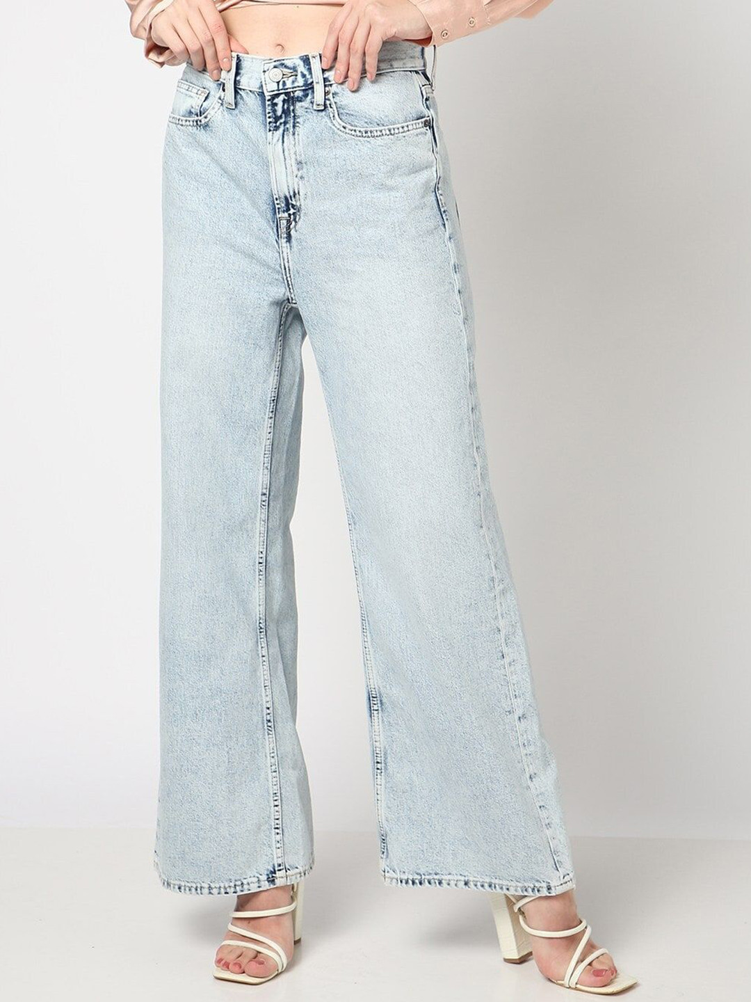 GAP Women Wide Leg Mid-Rise Jeans