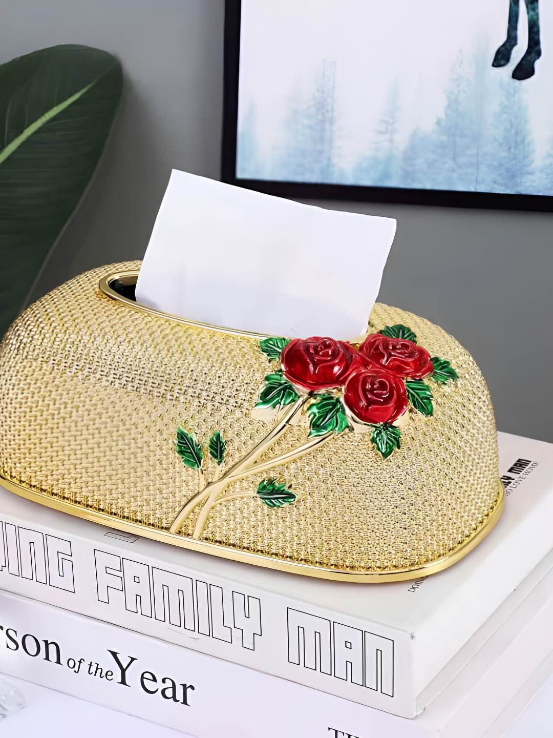 Extreme Karigari Gold-Toned Tissue Box Holder