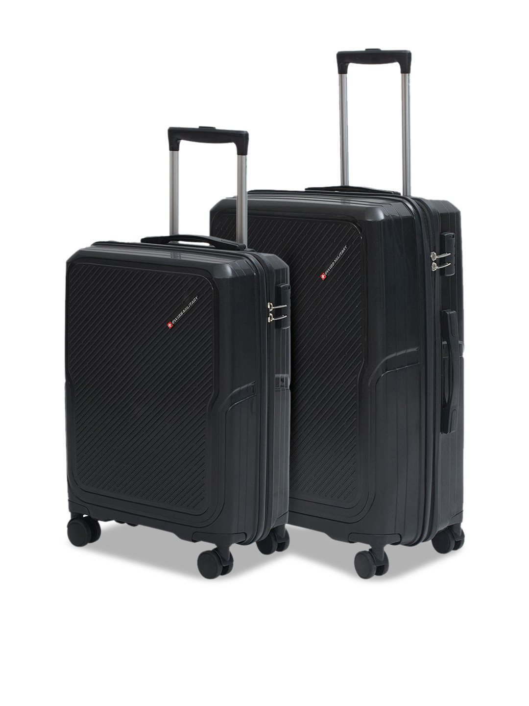 SWISS MILITARY Calvin Set Of 2 Textured Hard-Sided TrolleyBags