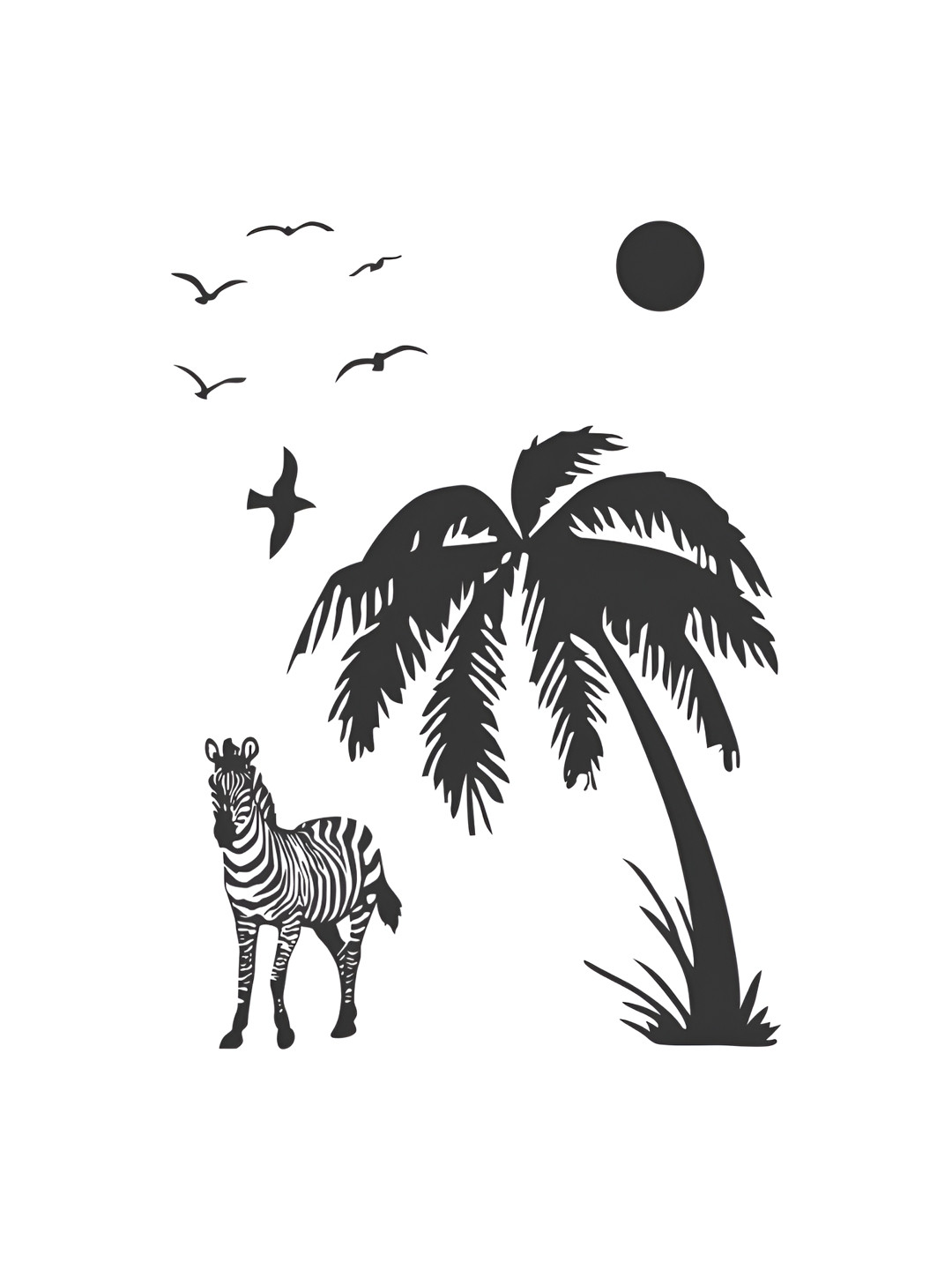 LANSTICK Black Printed Wall Stcikers