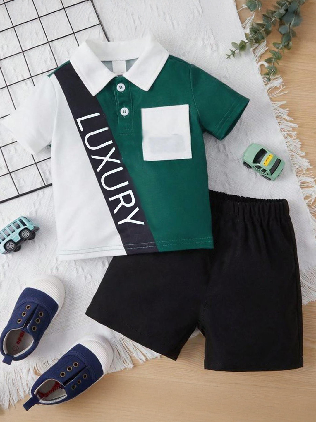 TITTOM Unisex Kids Printed Pure Cotton T-shirt With Shorts
