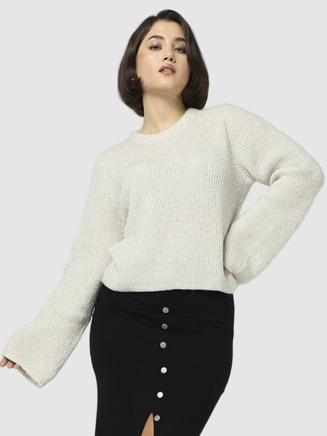GAP Women Striped Round-Neck Sweater