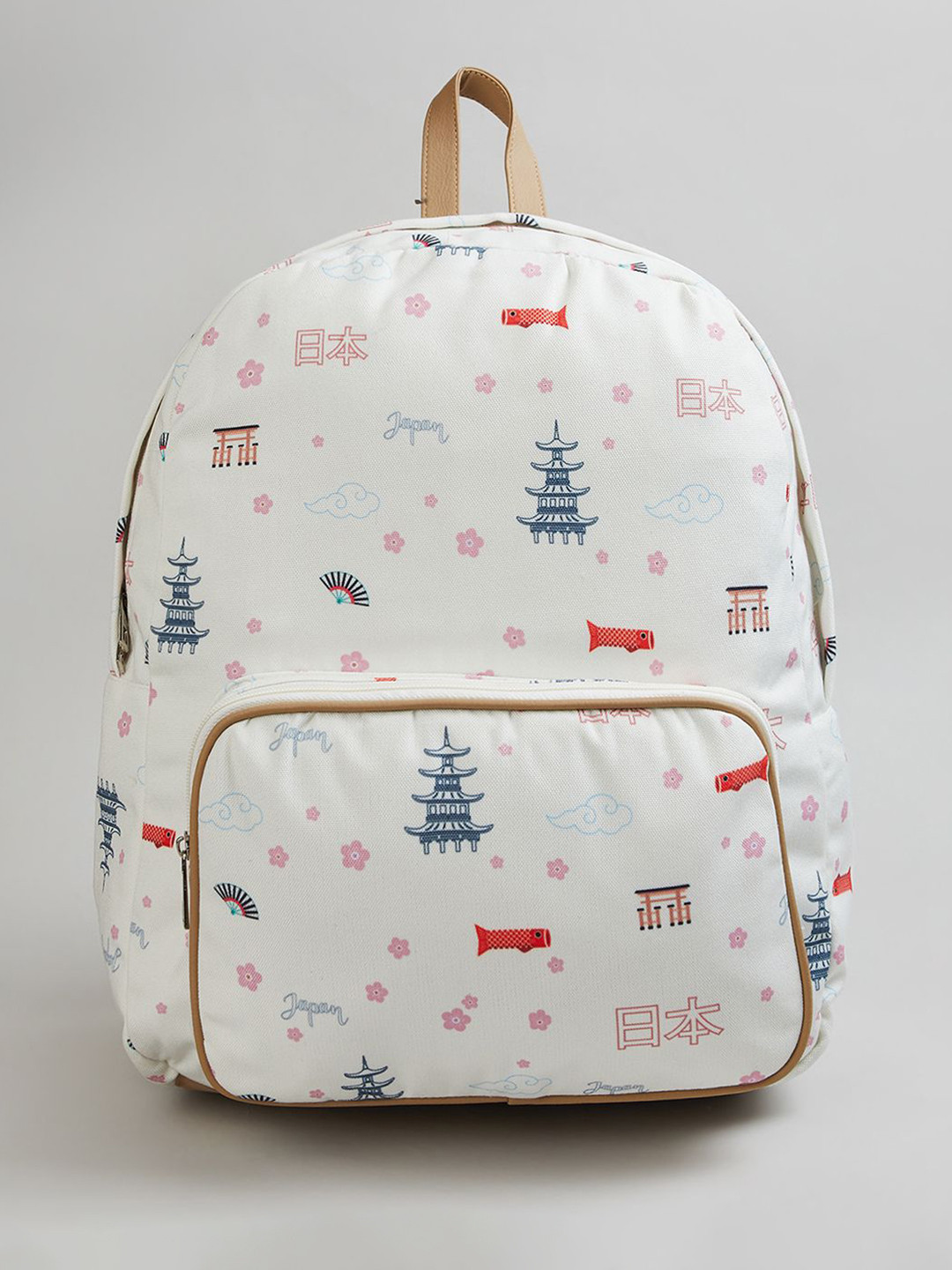 max Women Graphic Printed Cotton Canvas Backpack