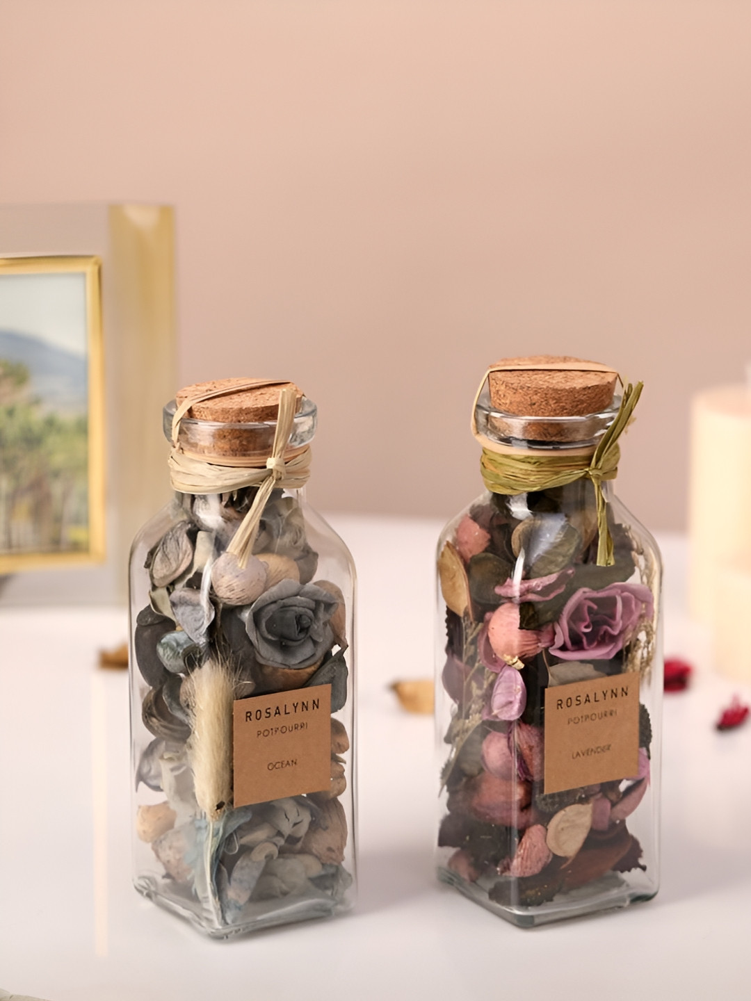 Decor de Maison Purple 2 Pieces Dried Floral Lavender & Ocean Blue Aromatic Potpourri