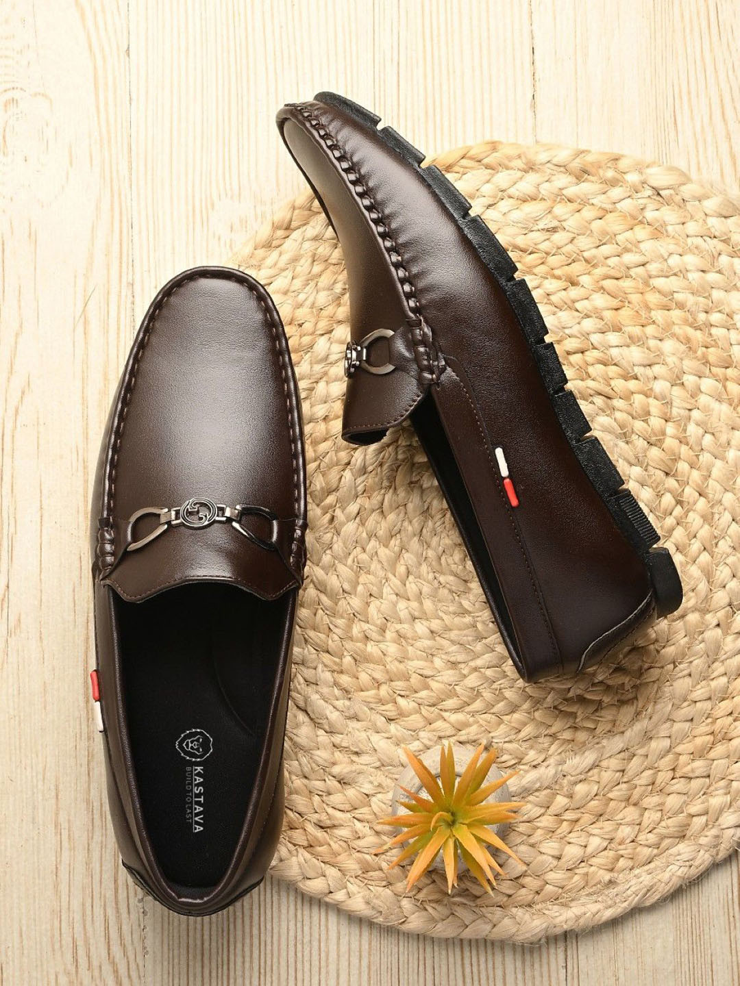 KASTAVA Men Round Toe Lightweight Horsebit Loafers