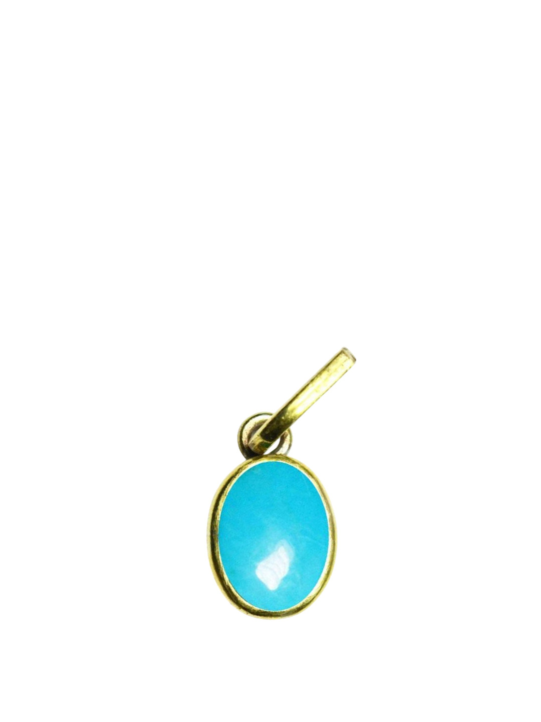 GenZcomplex Blue Brass Turquoise Gold-Plated Pendant