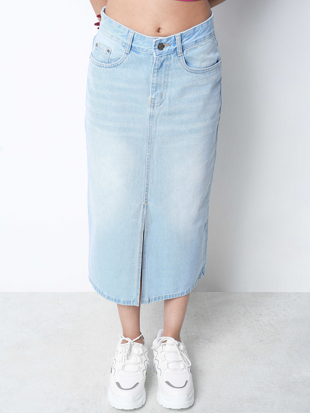 ZUYA Chic & Timeless Look Straight Midi Skirt