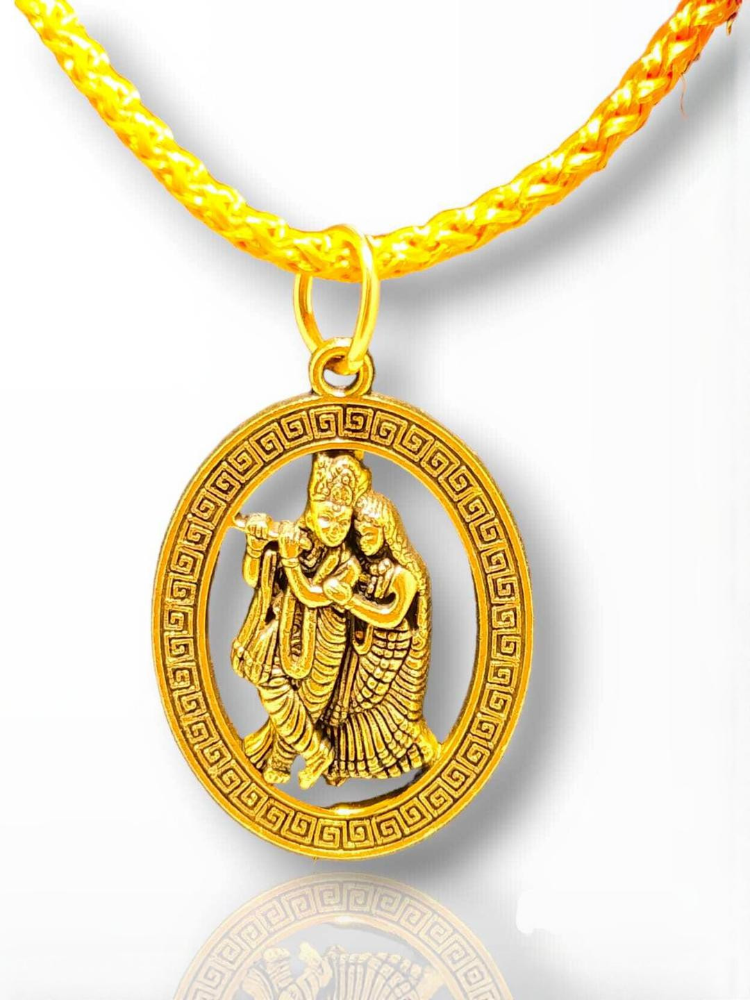 VANISHREE WORLD Gold-Plated Krishna-Radha Pendant