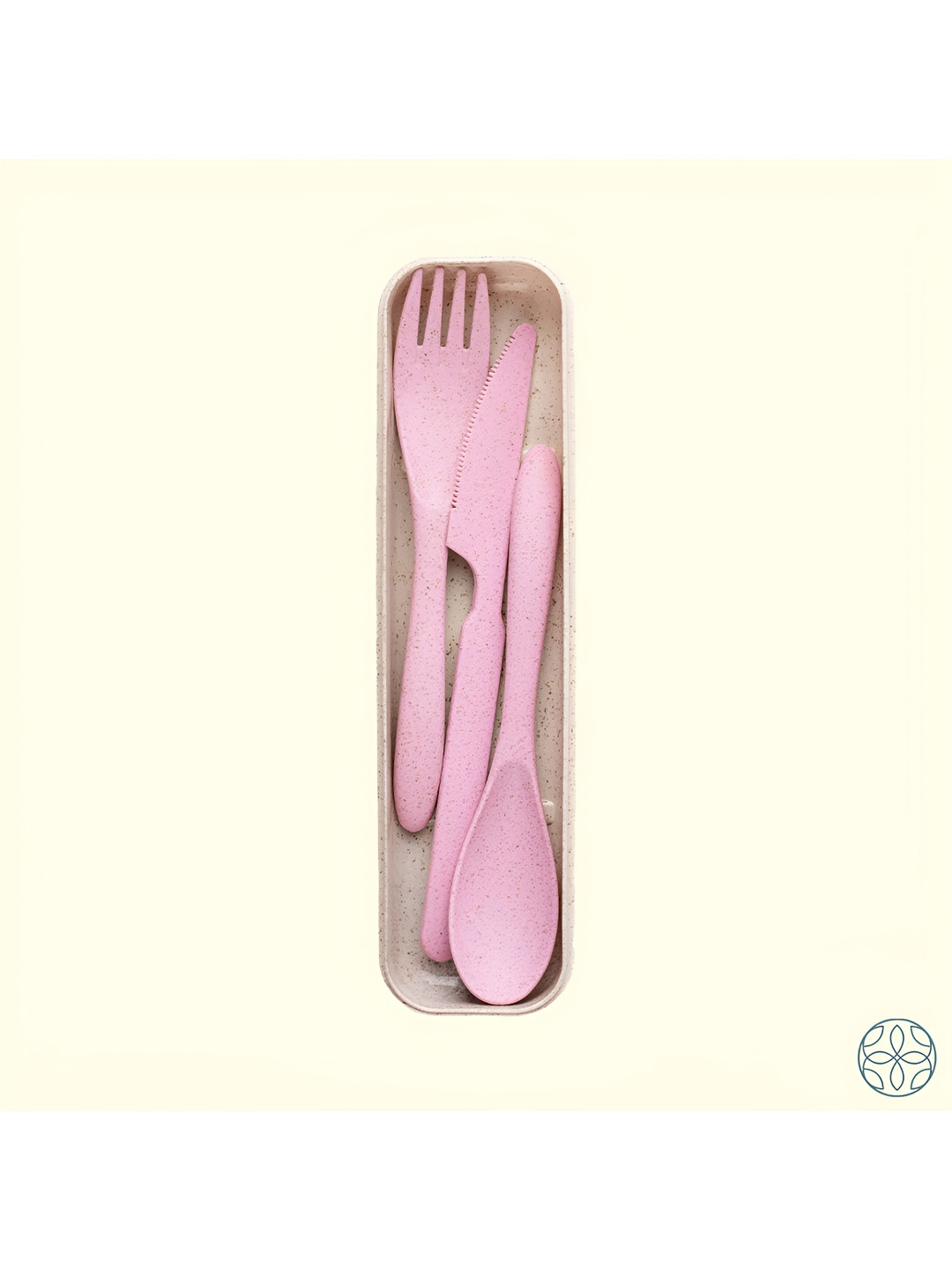 IRIDA NATURALS Pink Bamboo Cutlery Set