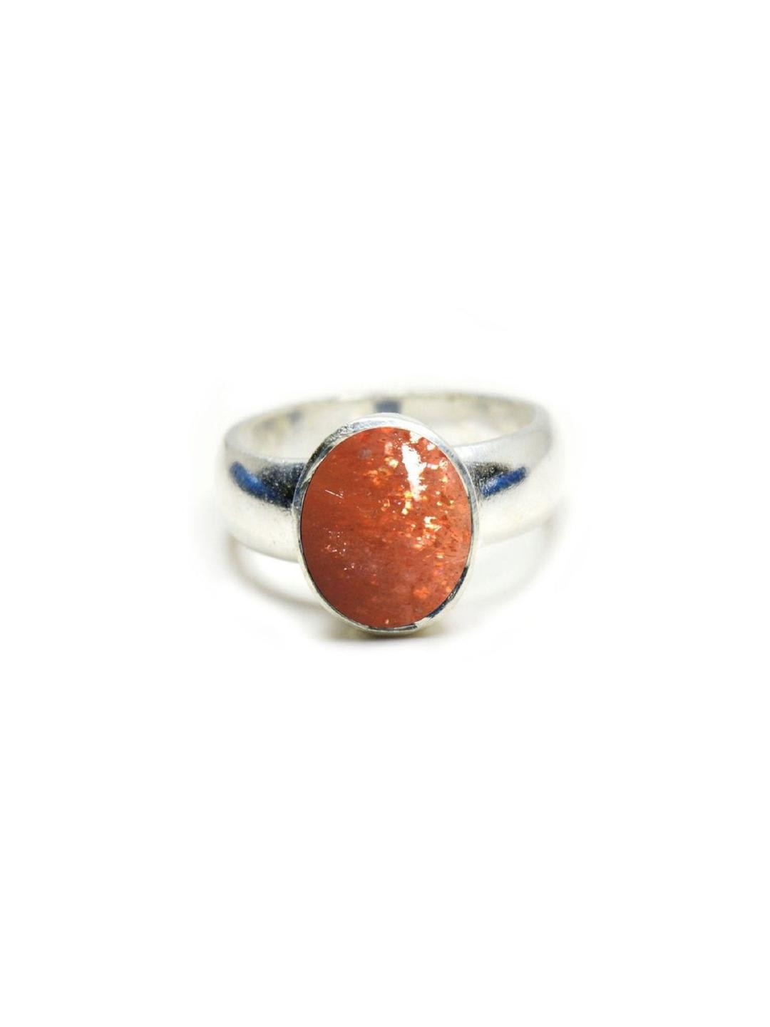 GenZcomplex Orange Brass Quartz Finger Ring