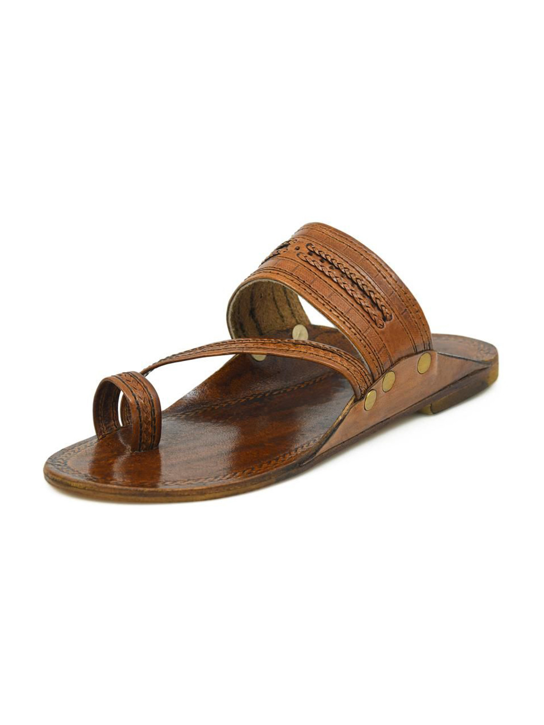 STEPHORN Men Leather Kolhapuri Sandals