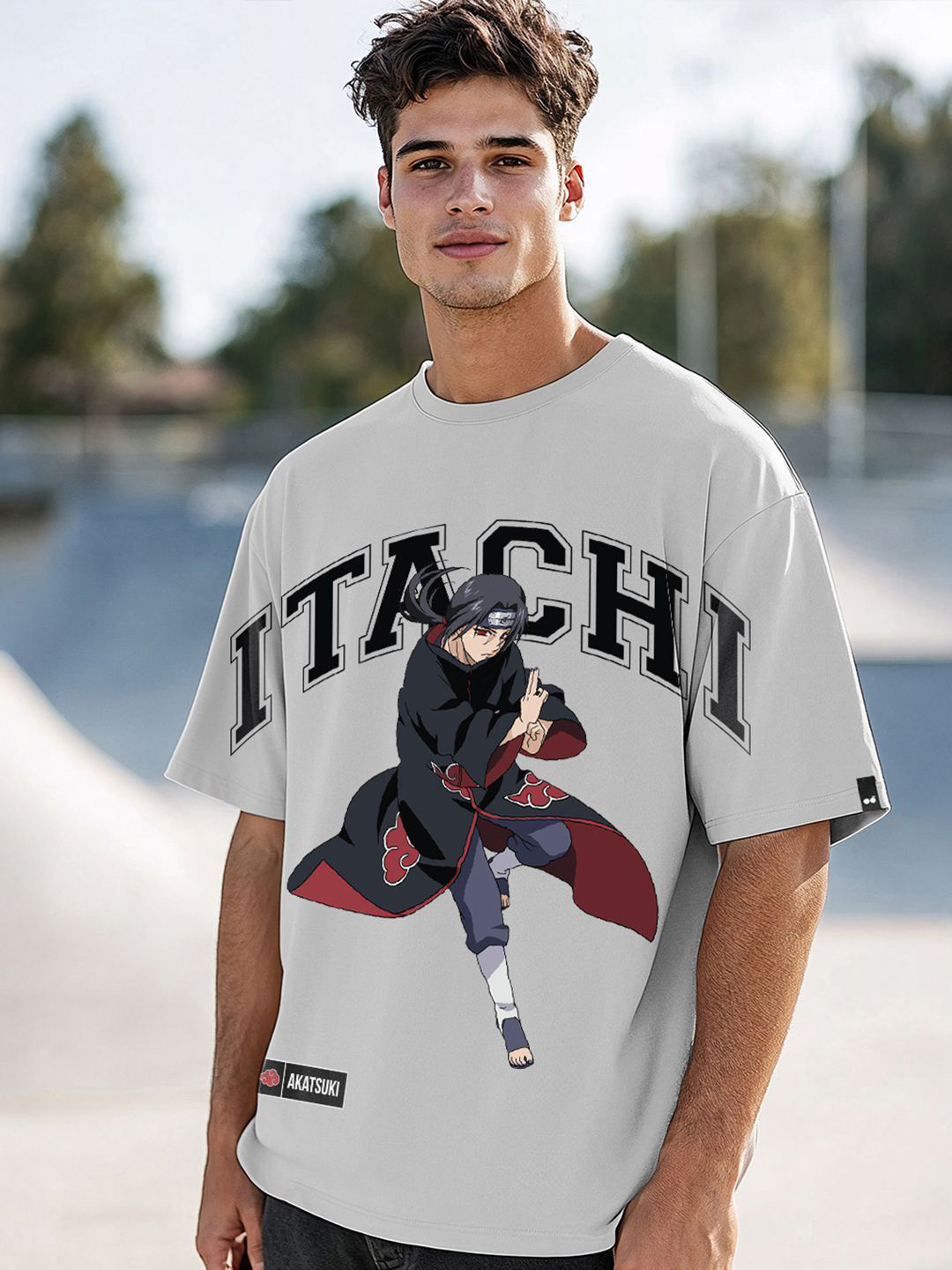Bewakoof Men Graphic Printed Round Neck Cotton Oversized Naruto T-shirt