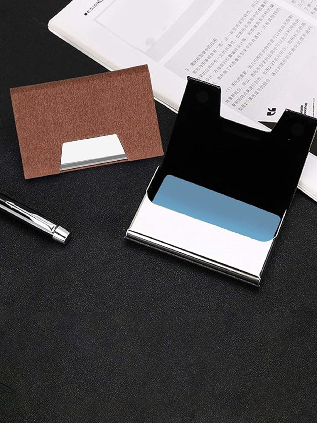 SZN Men Solid Metal Card Holder