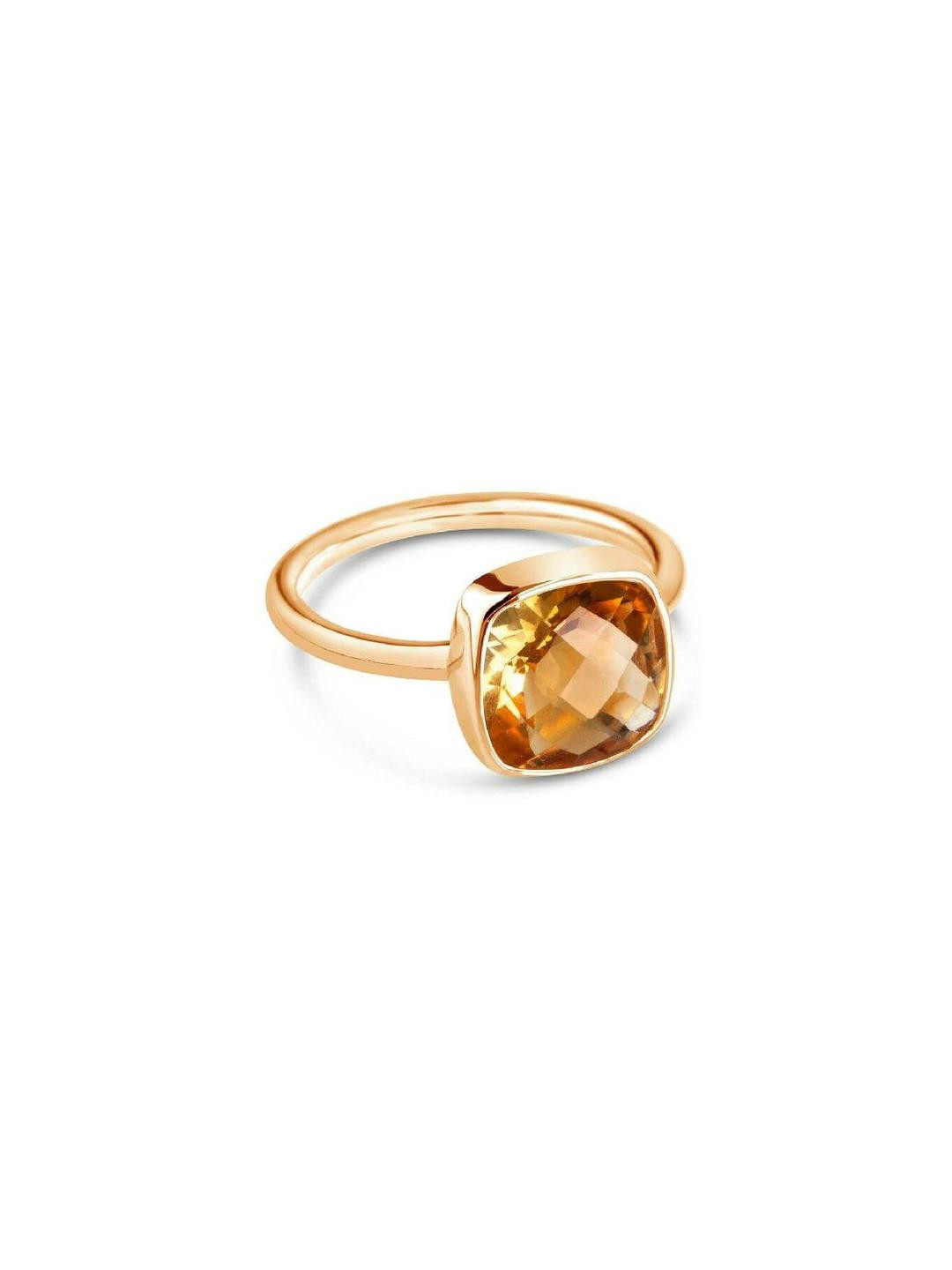 GenZcomplex Yellow Copper Citrine Gold Plated Finger Ring