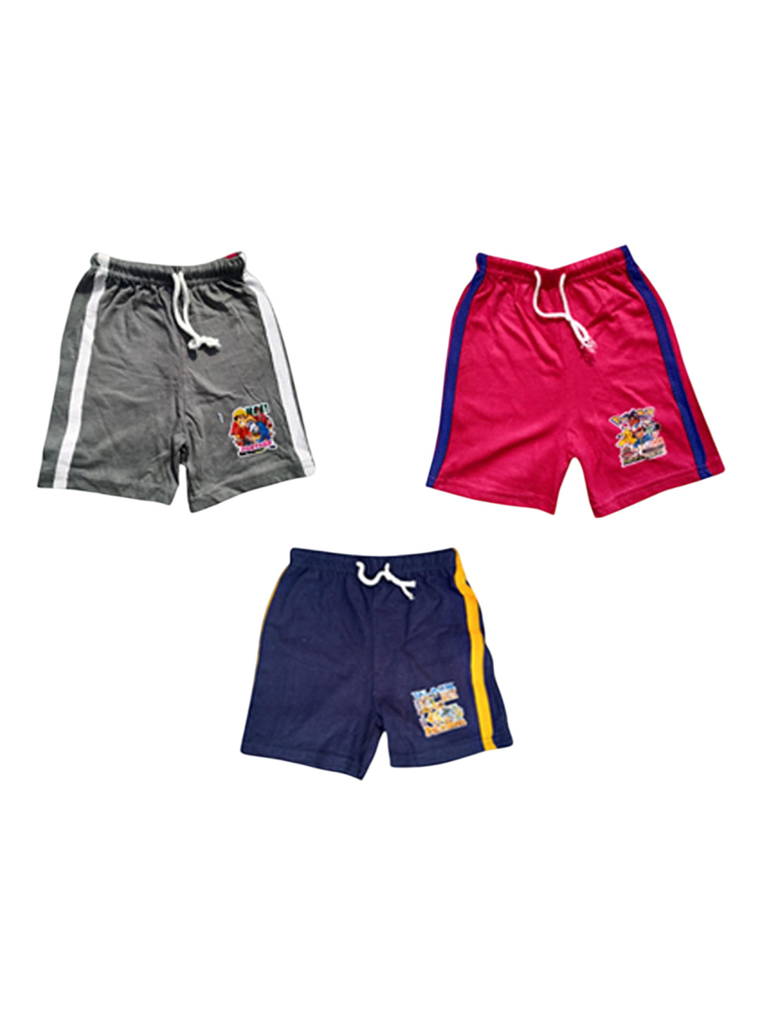 NEW TRINATH HOSIERY Boys Pack Of 3 Solid Pokemon Shorts