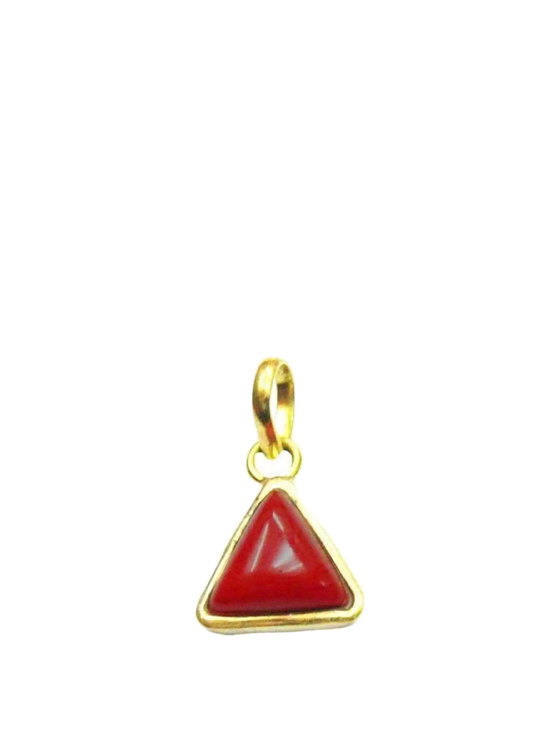 GenZcomplex Unisex Red Coral Triangular Moonga Pendant